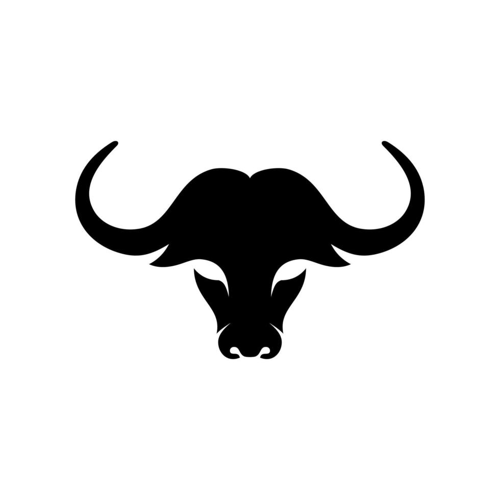 logo della testa di bufalo vettore