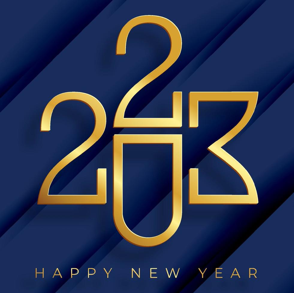 felice anno nuovo 2023, motivo festivo su sfondo colorato vettore