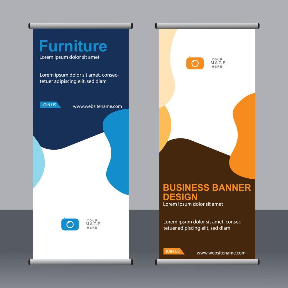 banner aziendale roll up set modello di banner standee. vettore