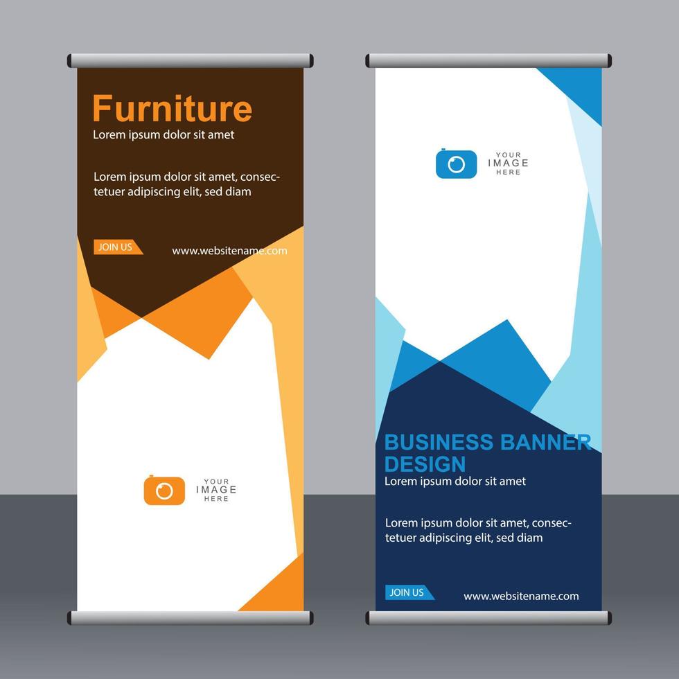 banner aziendale roll up set modello di banner standee. vettore