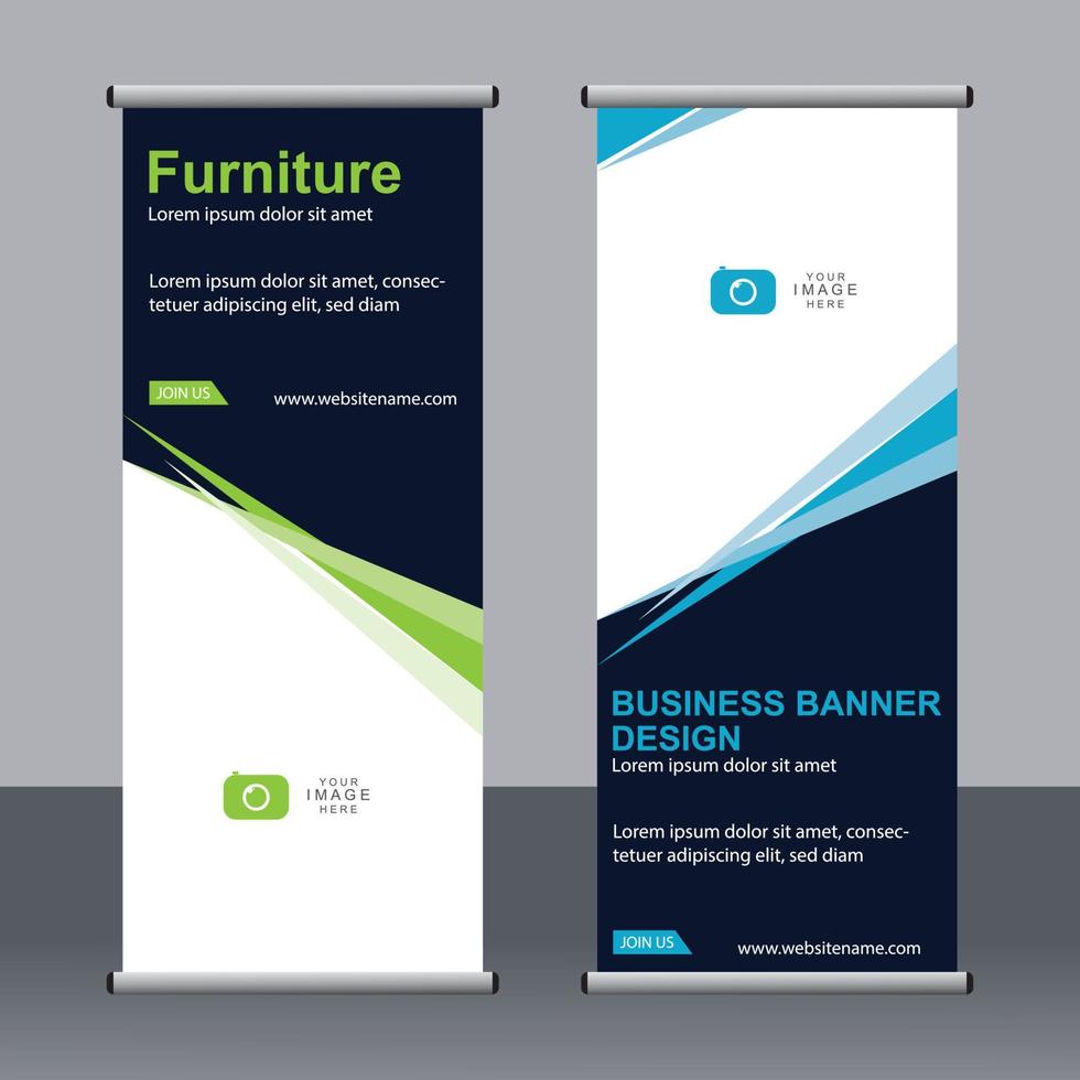 banner aziendale roll up set modello di banner standee. vettore