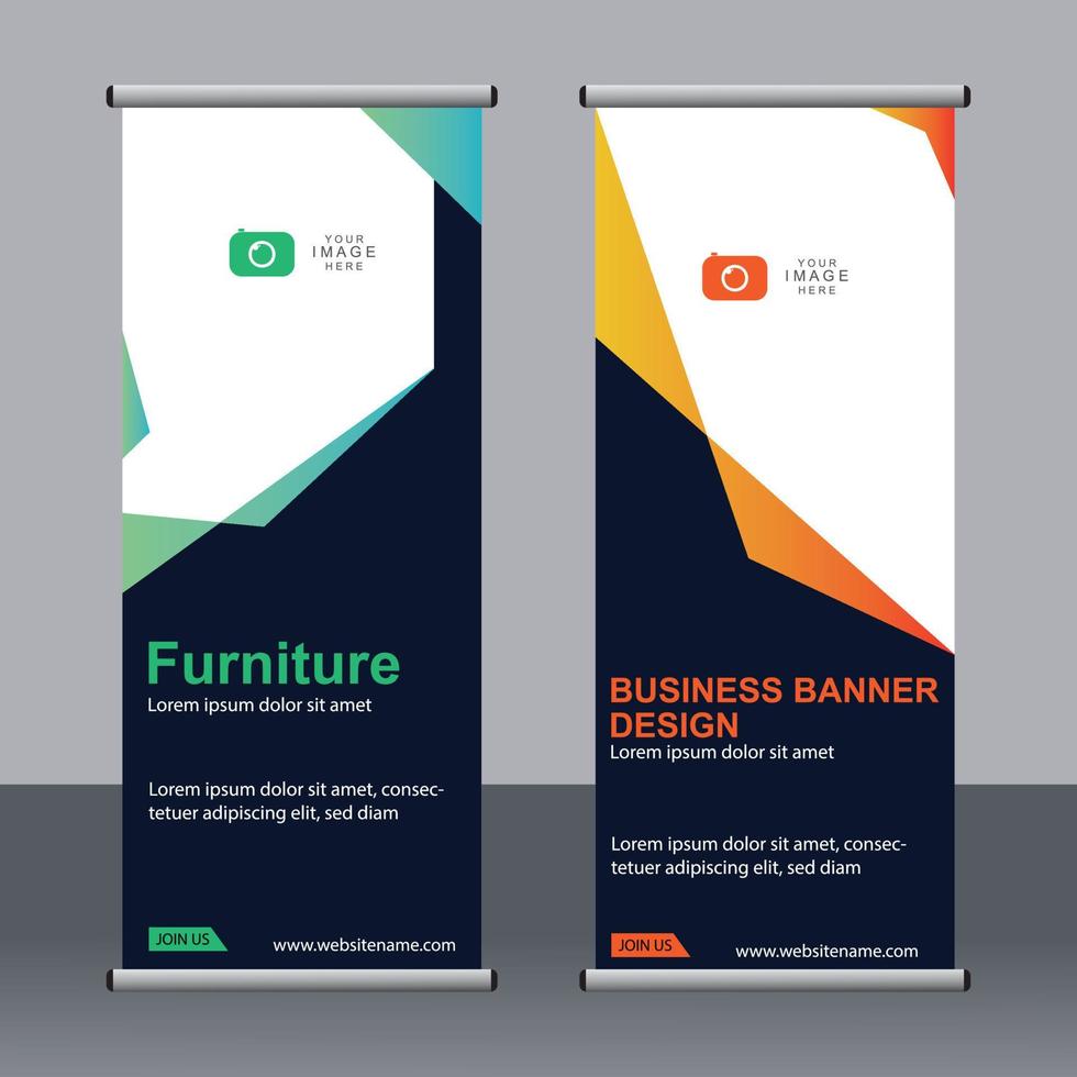 banner aziendale roll up set modello di banner standee. vettore