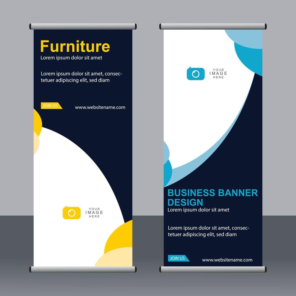 banner aziendale roll up set modello di banner standee. vettore