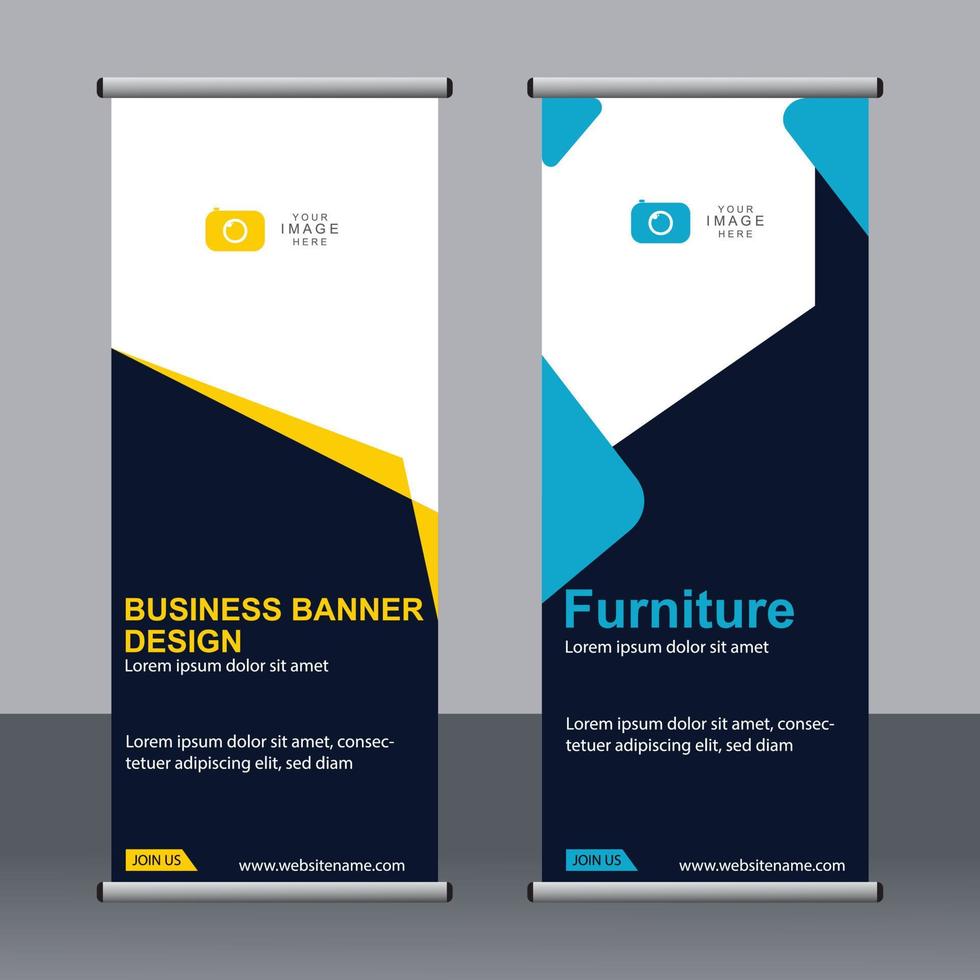 banner aziendale roll up set modello di banner standee. vettore