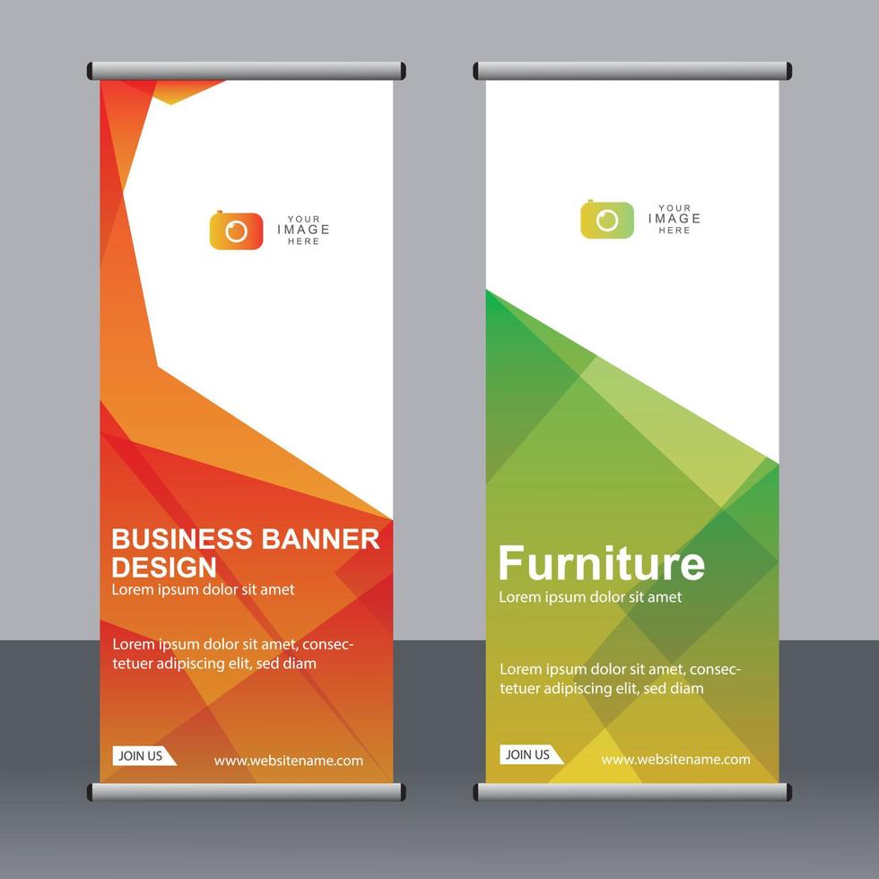 banner aziendale roll up set modello di banner standee. vettore