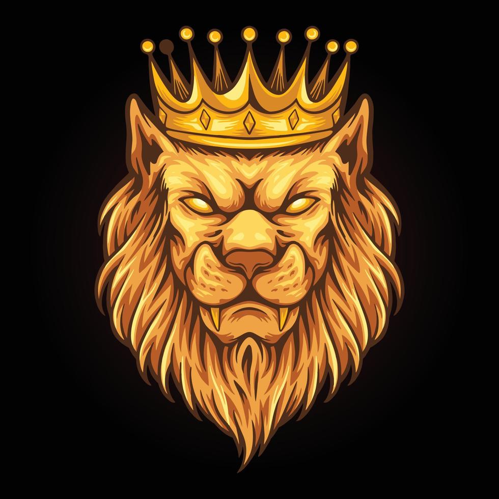 illustrazioni vintage eleganti della corona del re leone vettore