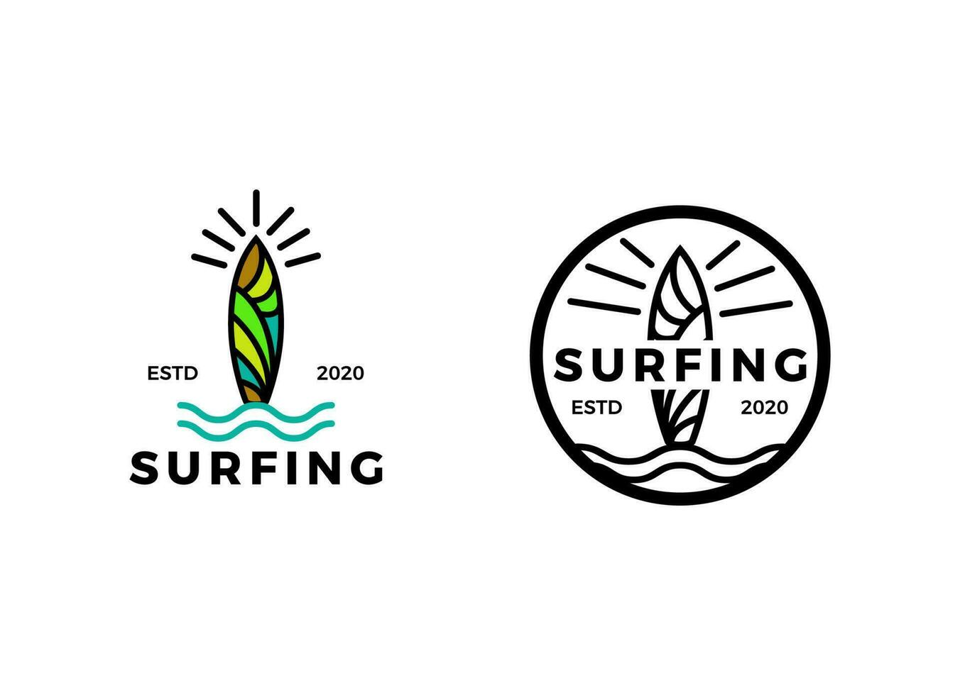 emblema di surf vintage per il web design o la stampa. vettore