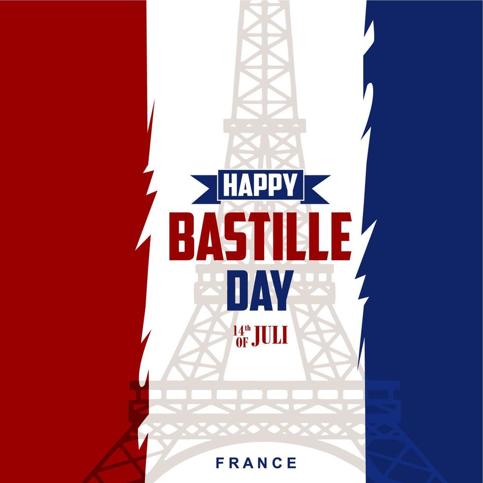 Francia. 14 luglio. felice giorno della Bastiglia. illustrazione vettoriale creativa, carta, banner o poster per la giornata nazionale francese.