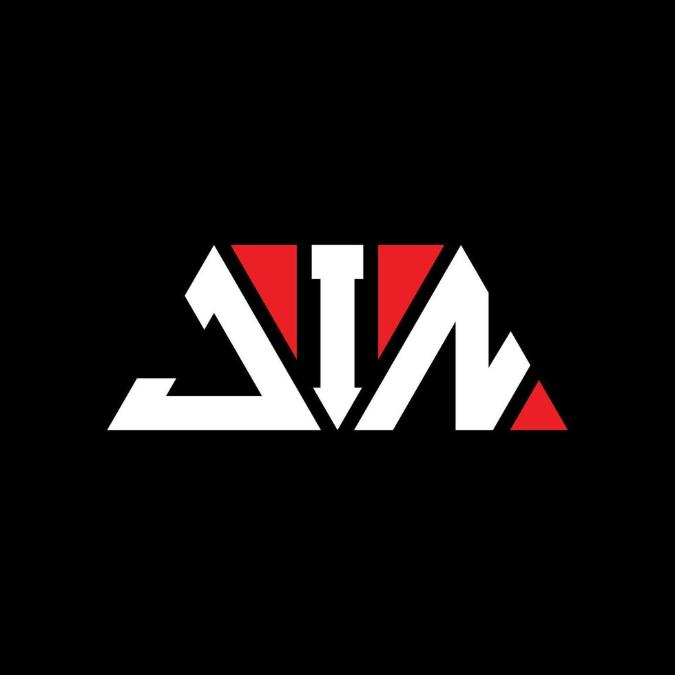 jin triangolo logo design lettera con forma triangolare. jin triangolo logo design monogramma. modello di logo vettoriale triangolo jin con colore rosso. jin logo triangolare logo semplice, elegante e lussuoso. jin