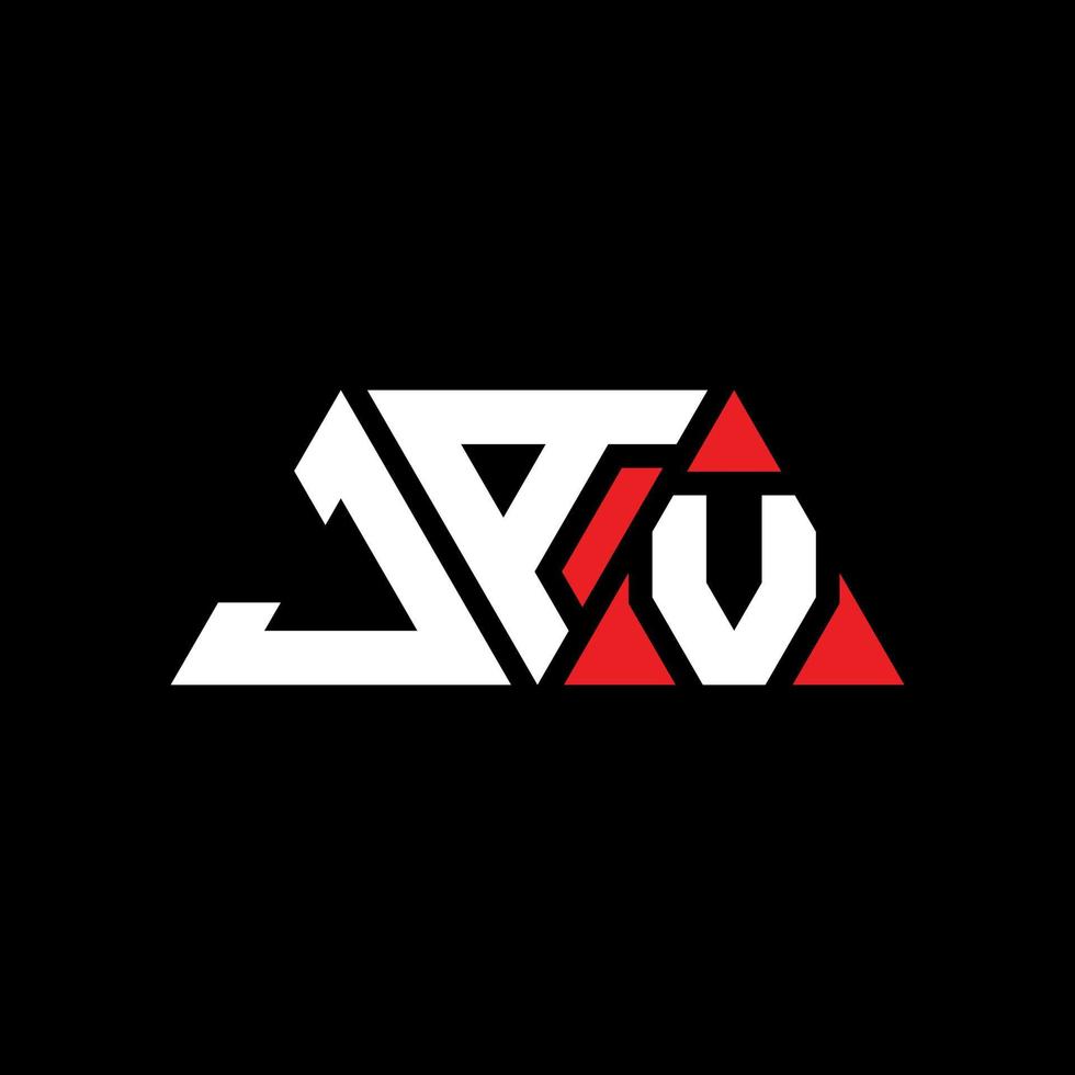 design del logo della lettera del triangolo jav con forma triangolare. jav triangolo logo design monogramma. modello di logo vettoriale triangolo jav con colore rosso. jav logo triangolare logo semplice, elegante e lussuoso. jav