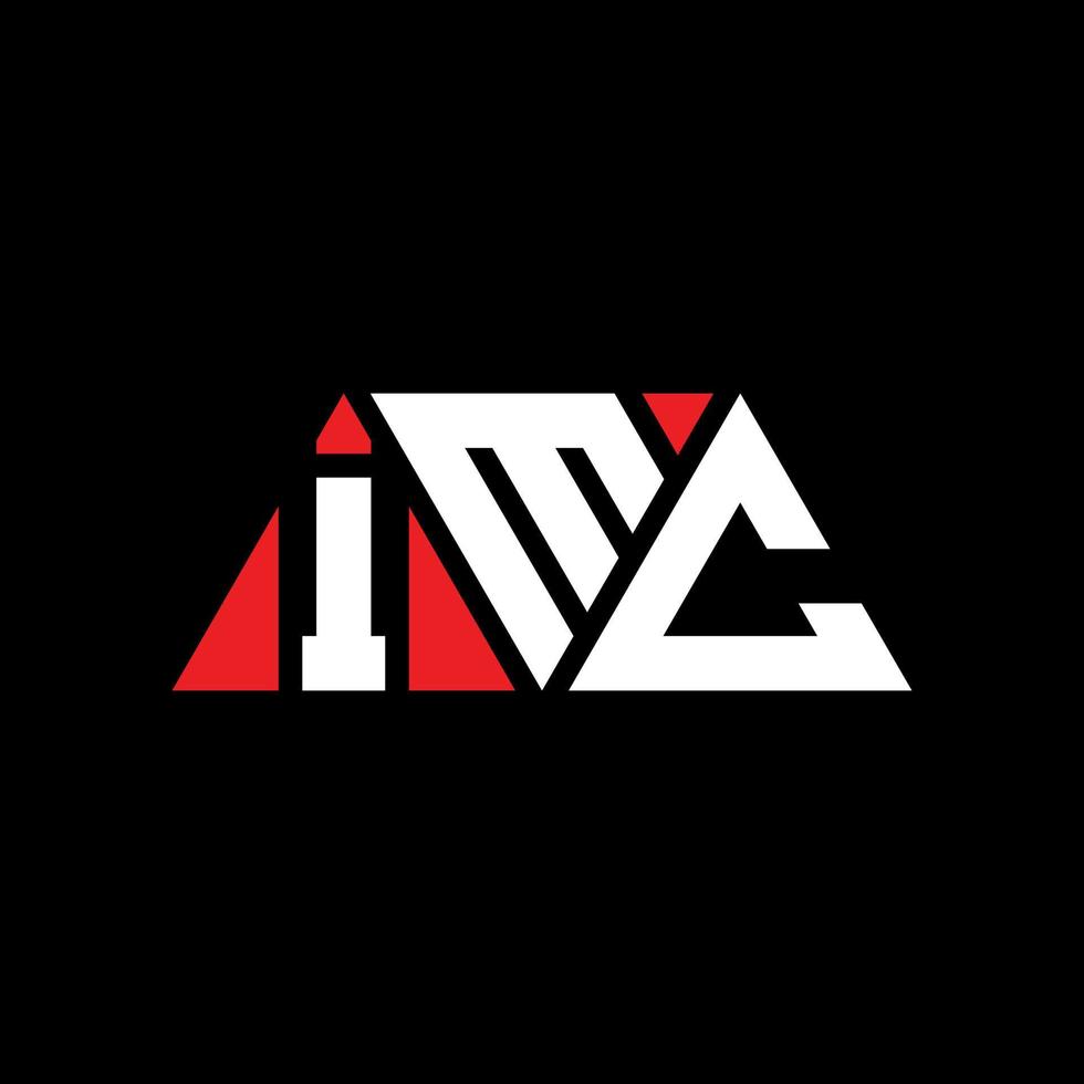 design del logo della lettera triangolare imc con forma triangolare. monogramma design logo triangolo imc. modello di logo vettoriale triangolo imc con colore rosso. imc logo triangolare logo semplice, elegante e lussuoso. imc