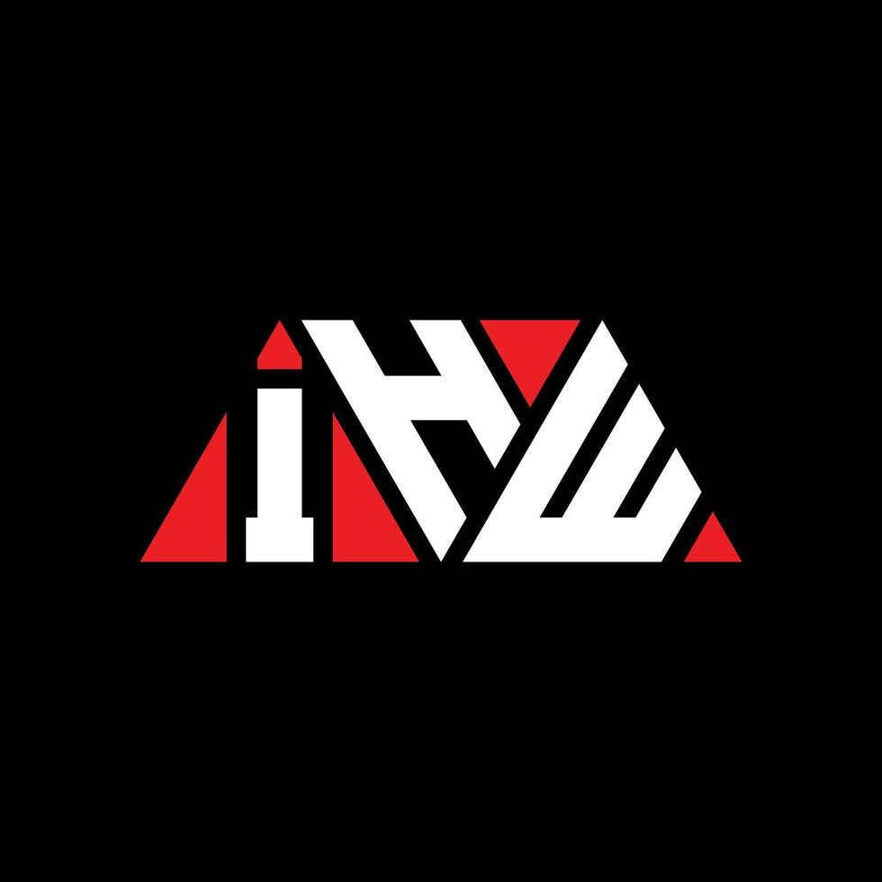 design del logo della lettera triangolare ihw con forma triangolare. monogramma di design del logo del triangolo ihw. modello di logo vettoriale triangolo ihw con colore rosso. logo triangolare ihw logo semplice, elegante e lussuoso. ihw