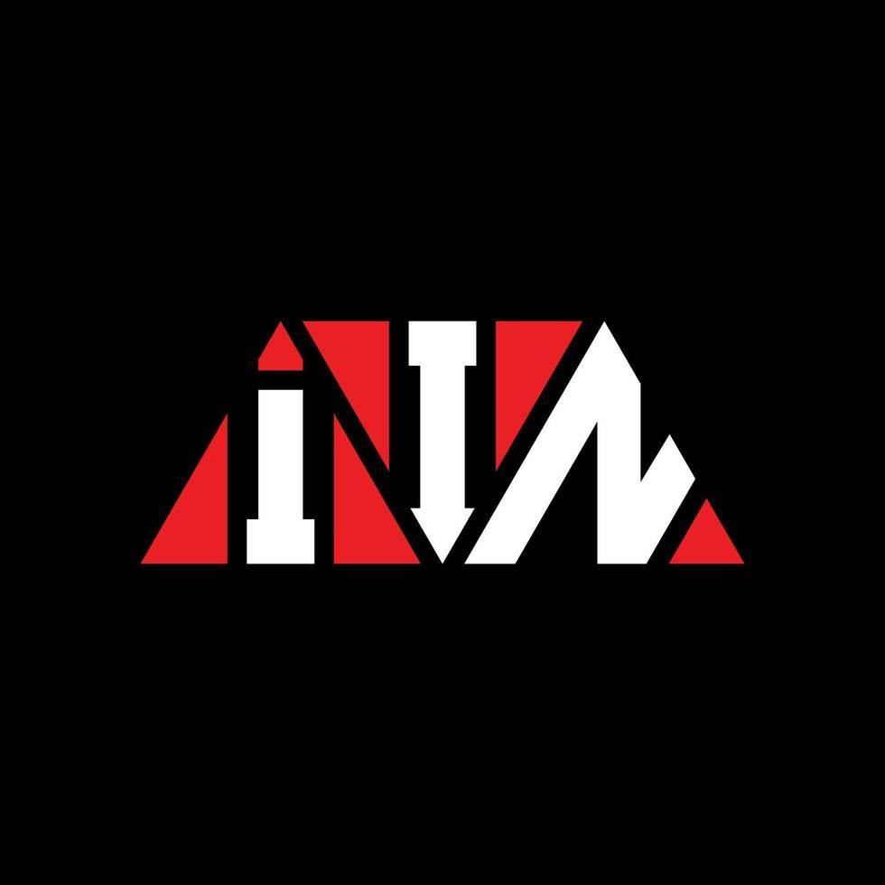 iin triangolo logo design lettera con forma triangolare. monogramma di design del logo del triangolo iin. modello di logo vettoriale triangolo iin con colore rosso. iin logo triangolare logo semplice, elegante e lussuoso. iin