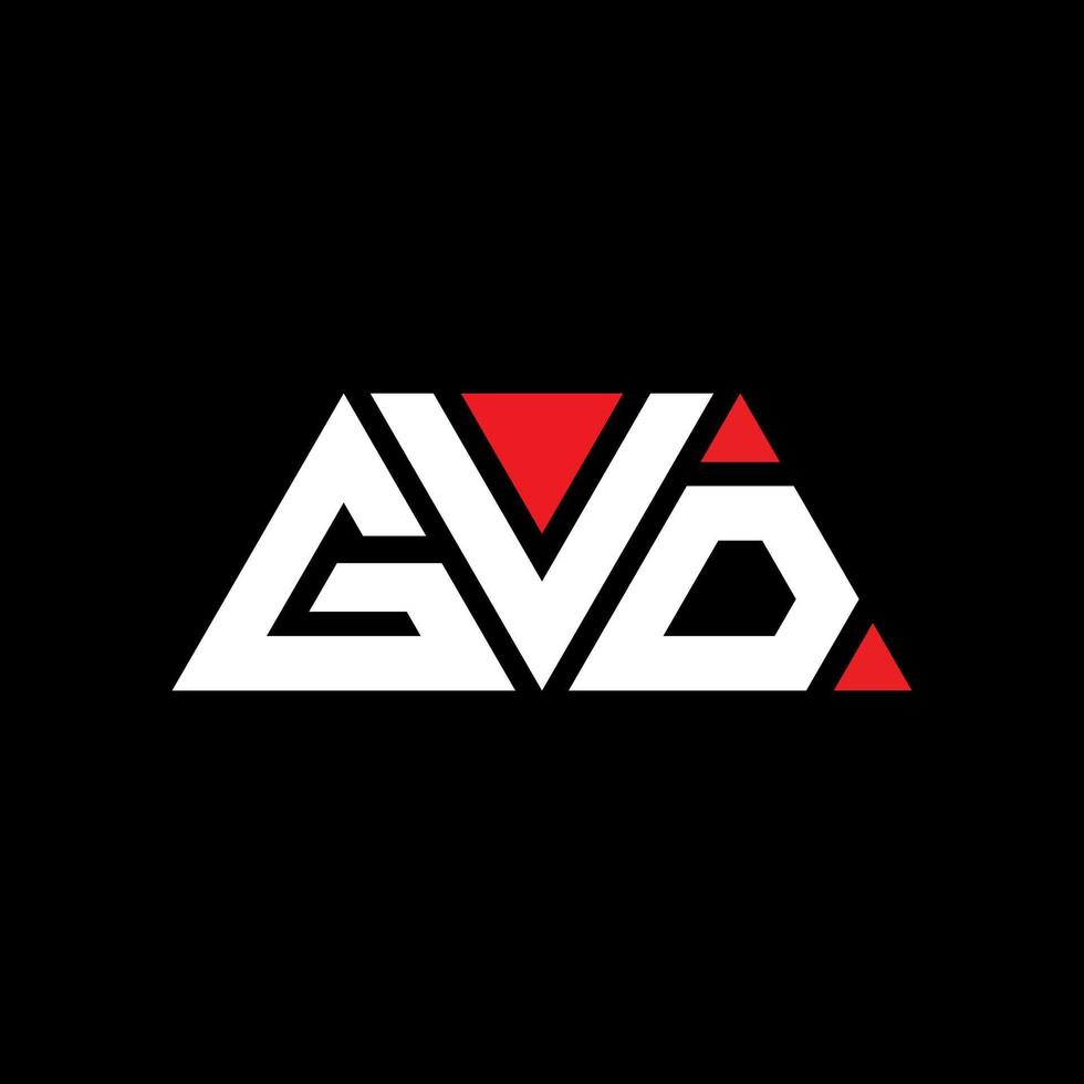 logo lettera triangolo gvd con forma triangolare. monogramma gvd triangolo logo design. modello di logo vettoriale triangolo gvd con colore rosso. logo triangolare gvd logo semplice, elegante e lussuoso. gvd