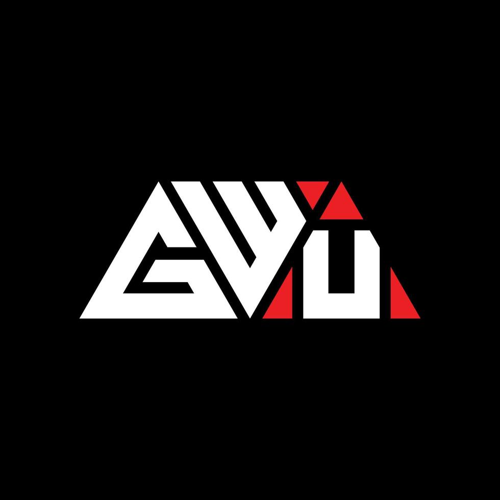 logo della lettera del triangolo gwu con forma triangolare. gwu triangolo logo design monogramma. modello di logo vettoriale triangolo gwu con colore rosso. logo triangolare gwu logo semplice, elegante e lussuoso. gwu