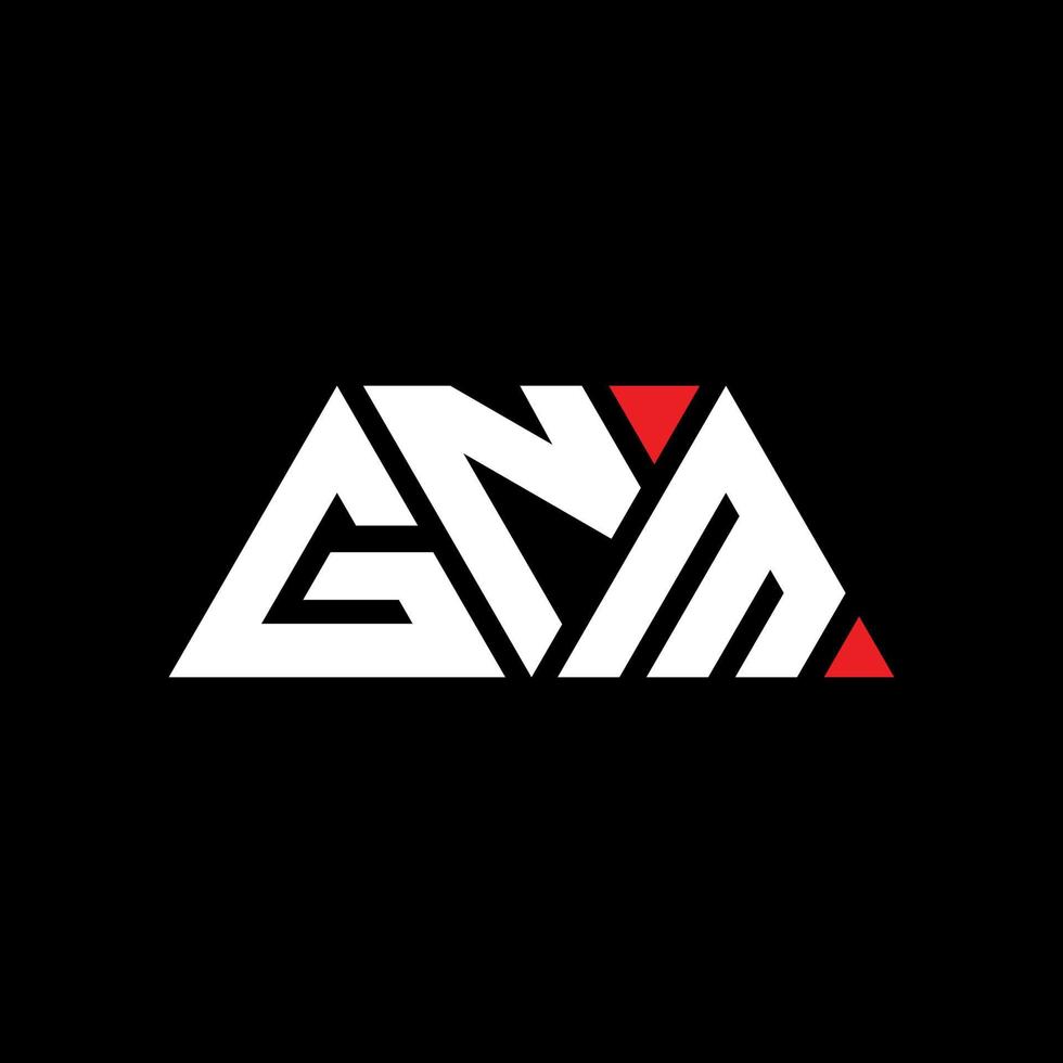 design del logo della lettera triangolare gnm con forma triangolare. gnm triangolo logo design monogramma. modello di logo vettoriale triangolo gnm con colore rosso. logo triangolare gnm logo semplice, elegante e lussuoso. gnm