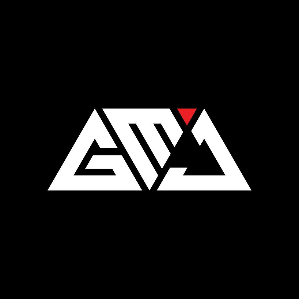 design del logo della lettera triangolo gmj con forma triangolare. gmj triangolo logo design monogramma. modello di logo vettoriale triangolo gmj con colore rosso. logo triangolare gmj logo semplice, elegante e lussuoso. gmj