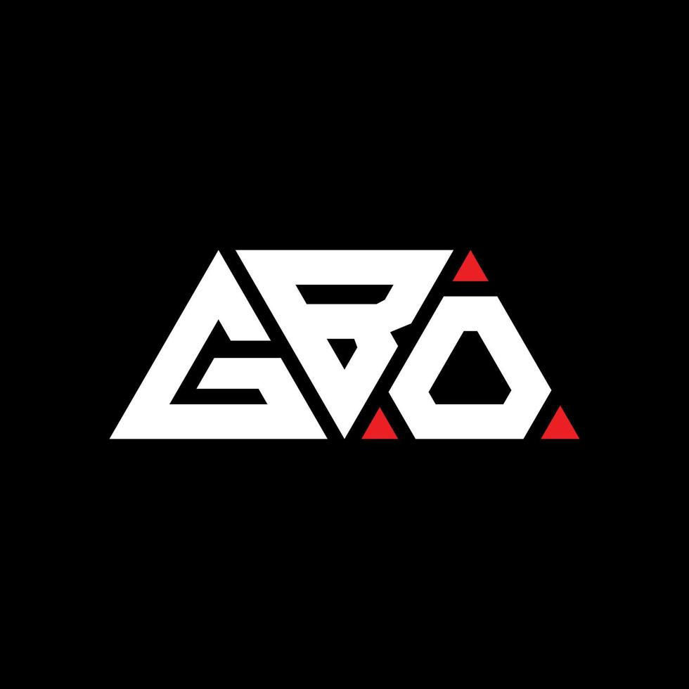 logo della lettera triangolare gbo con forma triangolare. gbo triangolo logo design monogramma. modello di logo vettoriale triangolo gbo con colore rosso. logo triangolare gbo logo semplice, elegante e lussuoso. gbo