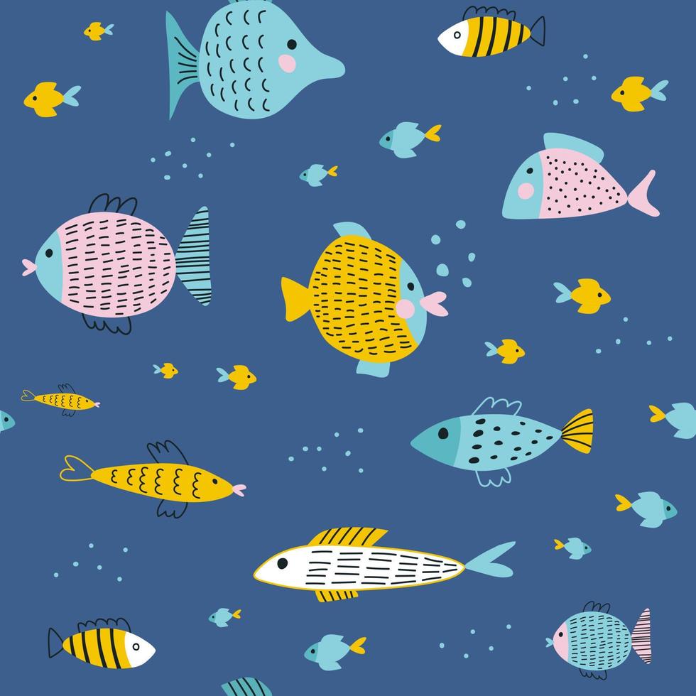 modello senza cuciture con pesce. illustrazioni vettoriali