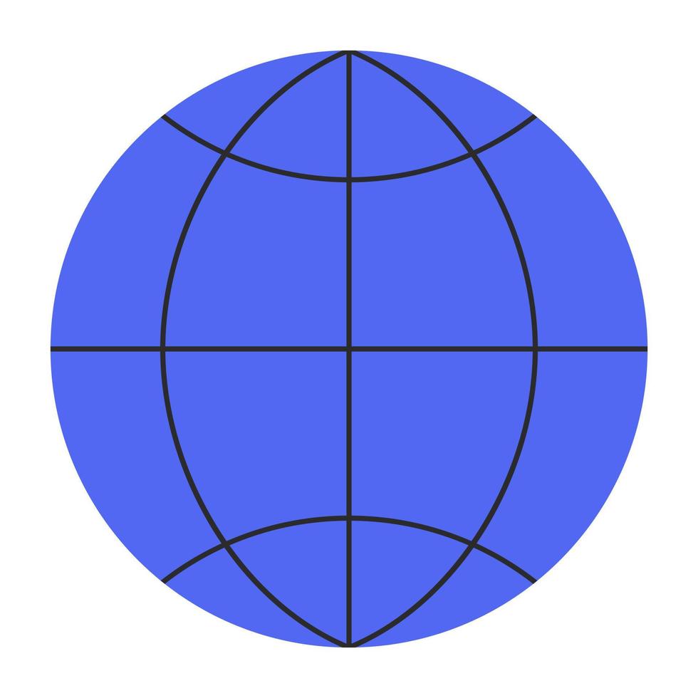 icona del globo. simbolo del globo. stile piatto. illustrazione vettoriale
