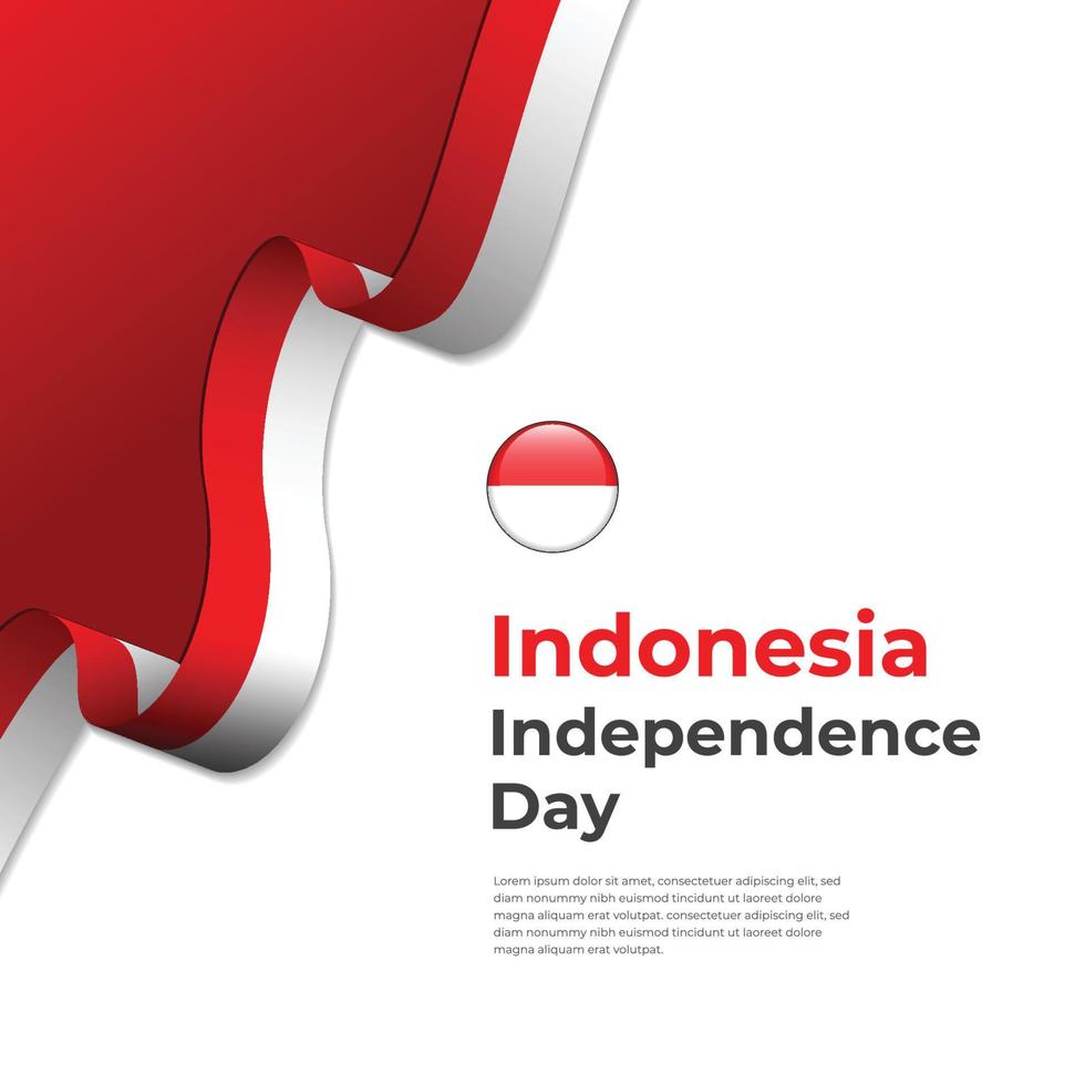 concetto di design della bandiera del giorno dell'indipendenza dell'indonesia vettore