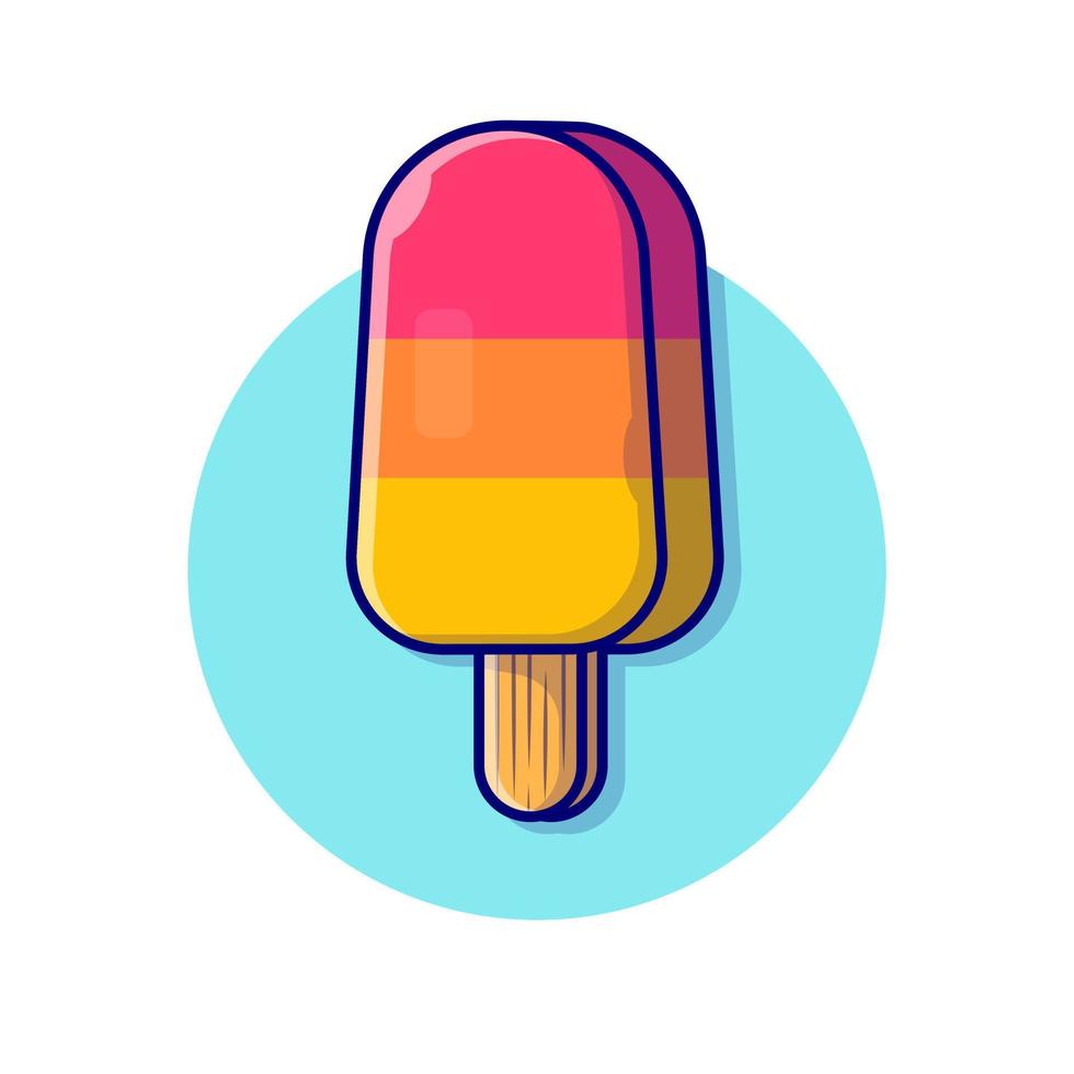 illustrazione dell'icona di vettore del fumetto del ghiacciolo. cibo e bevande icona concetto isolato vettore premium. stile cartone animato piatto