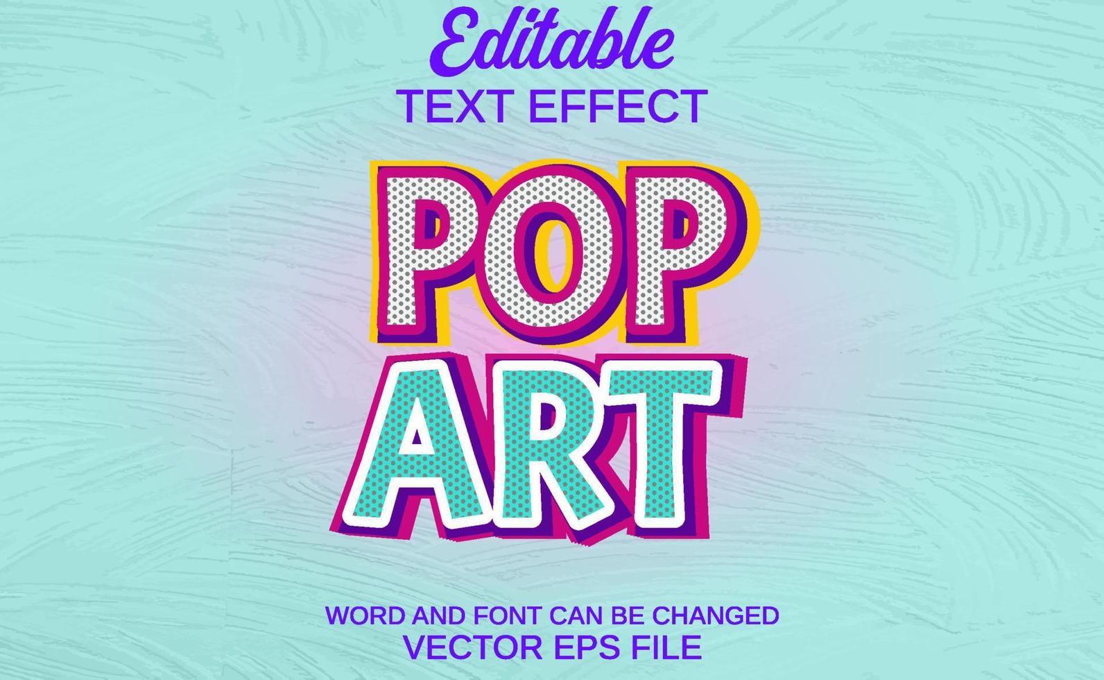 effetto testo modificabile pop art vettore