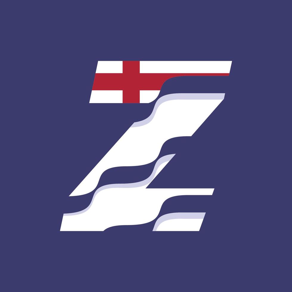 bandiera alfabeto inglese z vettore