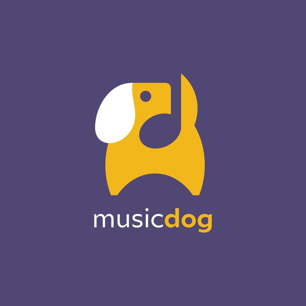 logo del cane musicale vettore