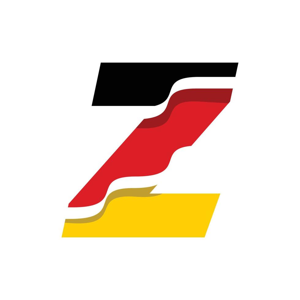 alfabeto tedesco bandiera z vettore