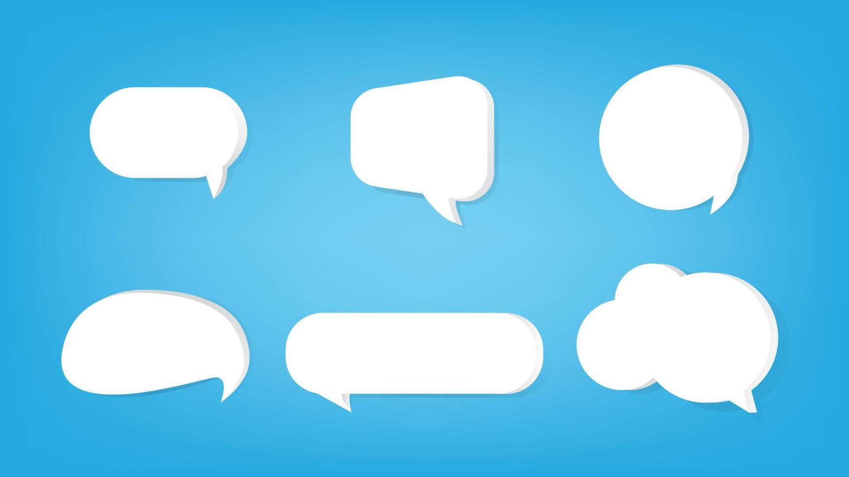 Collezioni di icone di chat di fumetto blu 3d. conversazioni di palloncini vettoriali