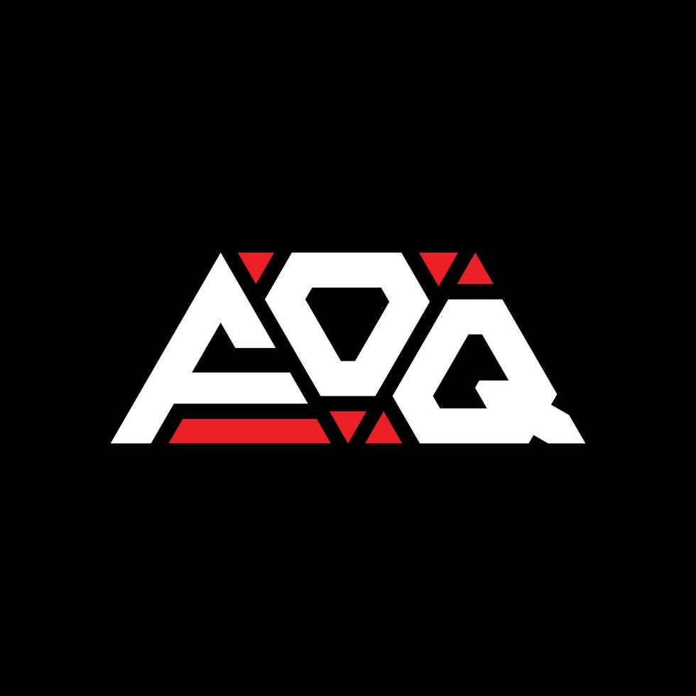 design del logo della lettera triangolare foq con forma triangolare. monogramma foq triangolo logo design. modello di logo vettoriale triangolo foq con colore rosso. foq logo triangolare logo semplice, elegante e lussuoso. foq