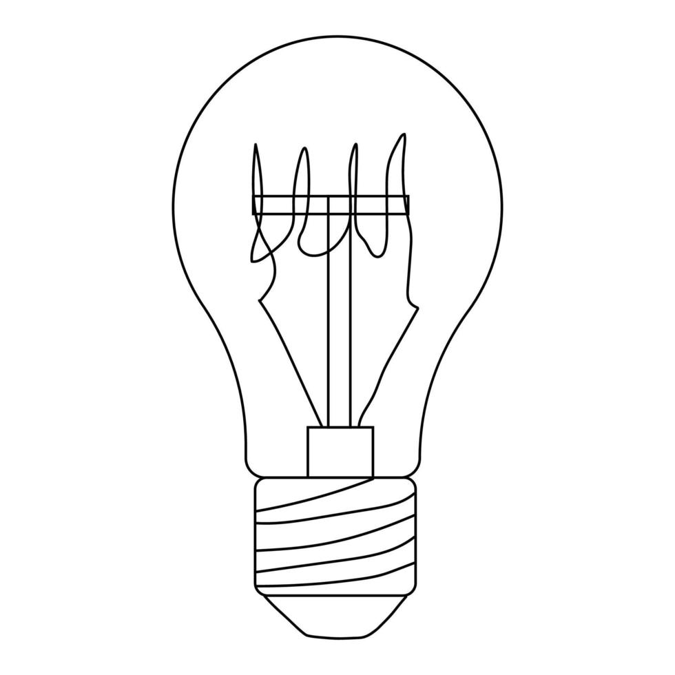 icona della lampadina. illustrazione di doodle di vettore di una lampadina a incandescenza. lampadina a risparmio energetico