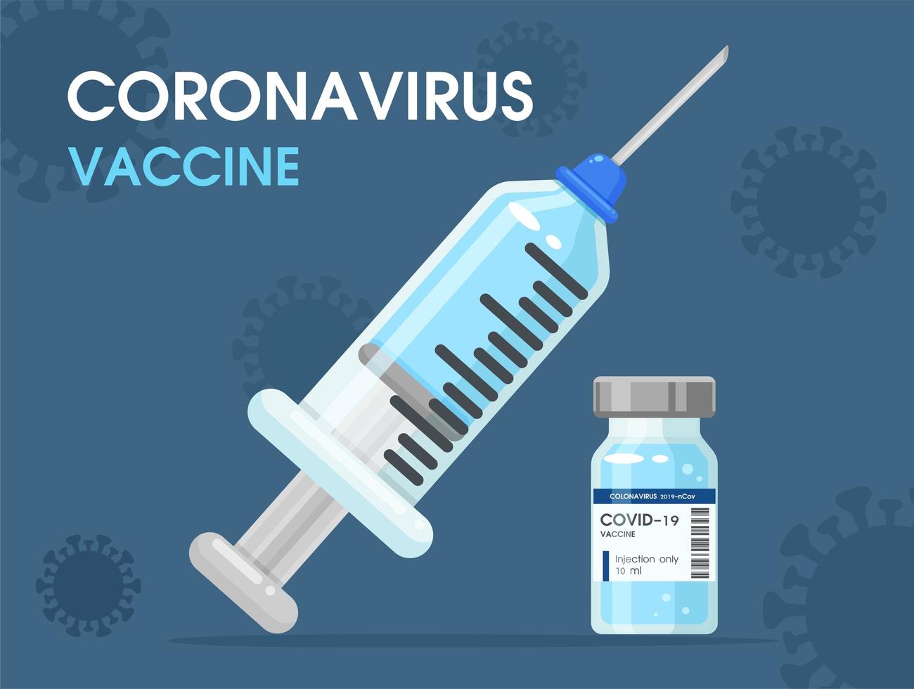 Vaccino contro il coronavirus in stile cartone animato vettore