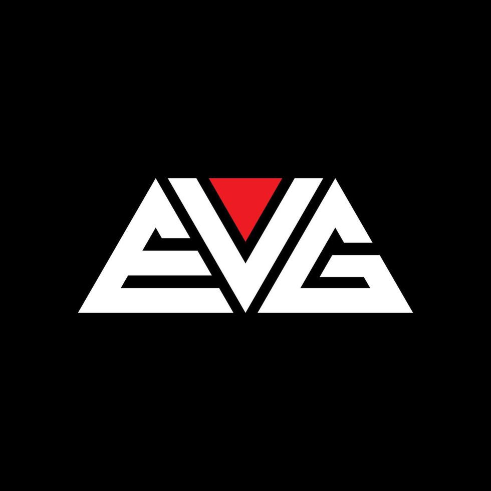 design del logo della lettera del triangolo evg con forma triangolare. evg triangolo logo design monogramma. modello di logo vettoriale triangolo evg con colore rosso. logo triangolare evg logo semplice, elegante e lussuoso. ev