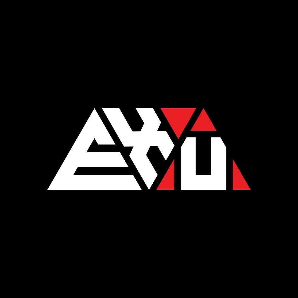 design del logo della lettera del triangolo exu con forma triangolare. monogramma di design del logo del triangolo exu. modello di logo vettoriale triangolo exu con colore rosso. logo triangolare exu logo semplice, elegante e lussuoso. es