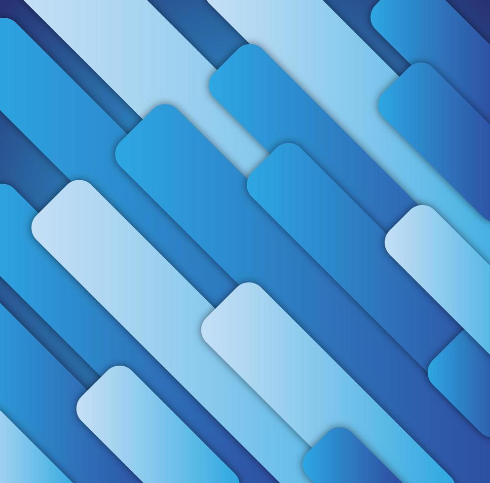forme di pilastri geometrici stratificati dai toni blu vettore