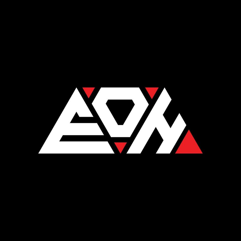 eoh triangolo lettera logo design con forma triangolare. eoh triangolo logo design monogramma. modello di logo vettoriale triangolo eoh con colore rosso. eoh logo triangolare logo semplice, elegante e lussuoso. eh