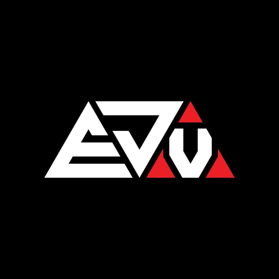 ejv triangolo lettera logo design con forma triangolare. ejv triangolo logo design monogramma. modello di logo vettoriale triangolo ejv con colore rosso. ejv logo triangolare logo semplice, elegante e lussuoso. ejv