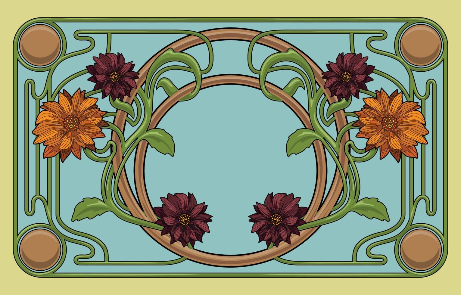 sfondo floreale in stile art nouveau vettore