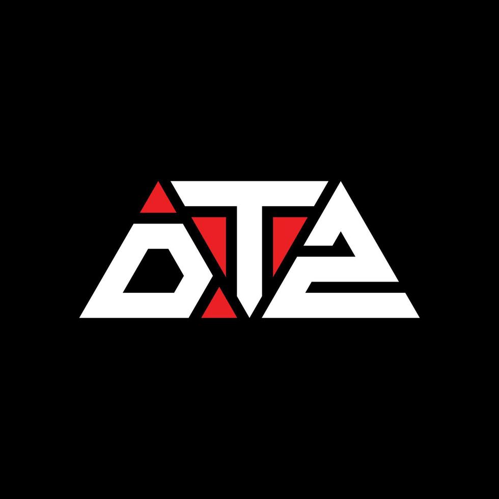 design del logo della lettera del triangolo dtz con forma triangolare. monogramma di design con logo triangolo dtz. modello di logo vettoriale triangolo dtz con colore rosso. logo triangolare dtz logo semplice, elegante e lussuoso. dtz