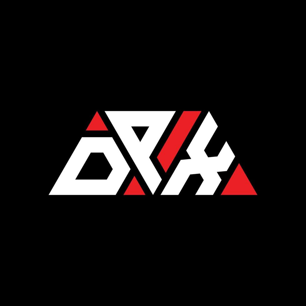 design del logo della lettera triangolare dpx con forma triangolare. monogramma di design del logo del triangolo dpx. modello di logo vettoriale triangolo dpx con colore rosso. dpx logo triangolare logo semplice, elegante e lussuoso. dpx