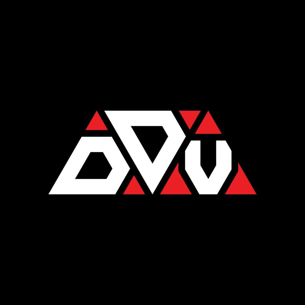 design del logo della lettera del triangolo ddv con forma triangolare. monogramma di design del logo del triangolo ddv. modello di logo vettoriale triangolo ddv con colore rosso. logo triangolare ddv logo semplice, elegante e lussuoso. ddv