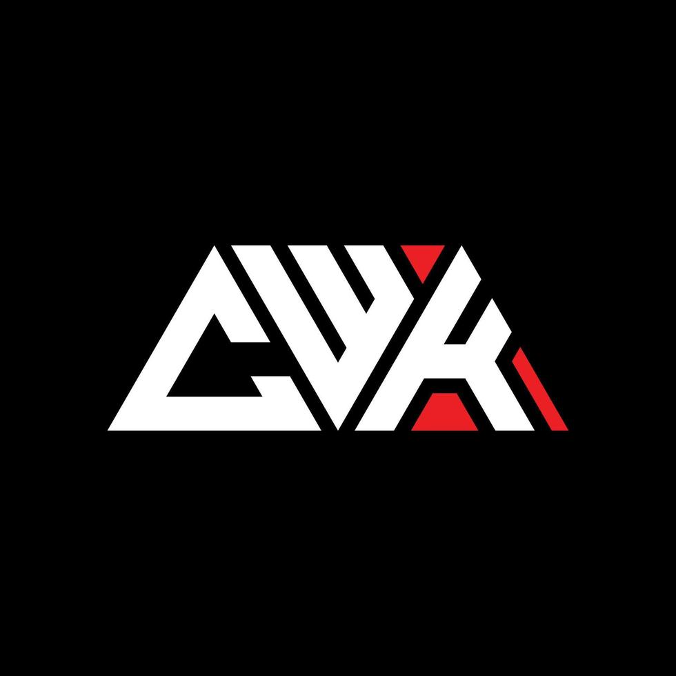 cwk triangolo logo design lettera con forma triangolare. monogramma di design del logo del triangolo cwk. modello di logo vettoriale triangolo cwk con colore rosso. logo triangolare cwk logo semplice, elegante e lussuoso. cwk