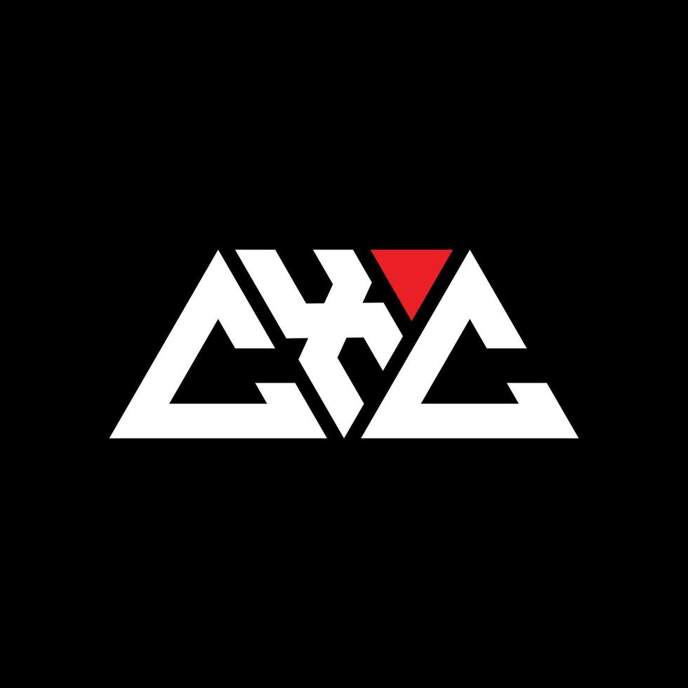 logo lettera triangolare cxc con forma triangolare. monogramma di design del logo del triangolo cxc. modello di logo vettoriale triangolo cxc con colore rosso. logo triangolare cxc logo semplice, elegante e lussuoso. cxc