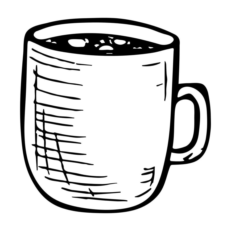 illustrazione carina di una tazza di tè o caffè. clipart tazza semplice. scarabocchio casa accogliente vettore