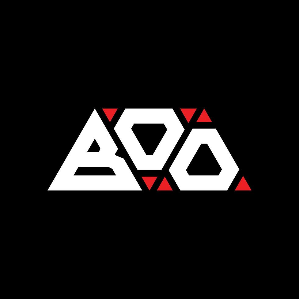 boo triangolo lettera logo design con forma triangolare. monogramma di design del logo del triangolo boo. modello di logo vettoriale triangolo boo con colore rosso. logo triangolare boo logo semplice, elegante e lussuoso. boh