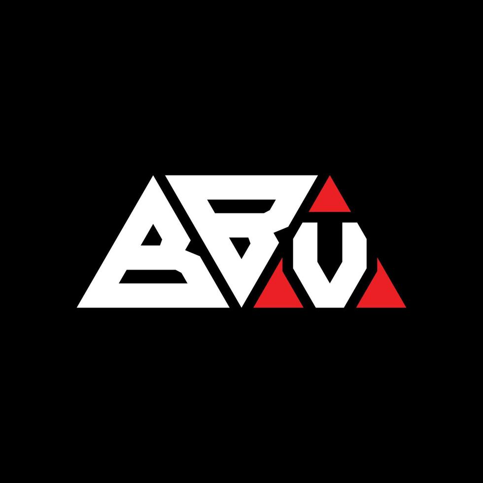 design del logo della lettera del triangolo bbv con forma triangolare. bbv triangolo logo design monogramma. modello di logo vettoriale triangolo bbv con colore rosso. logo triangolare bbv logo semplice, elegante e lussuoso. bbv