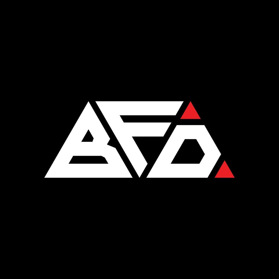 design del logo della lettera del triangolo bfd con forma triangolare. bfd triangolo logo design monogramma. modello di logo vettoriale triangolo bfd con colore rosso. bfd logo triangolare logo semplice, elegante e lussuoso. bfd