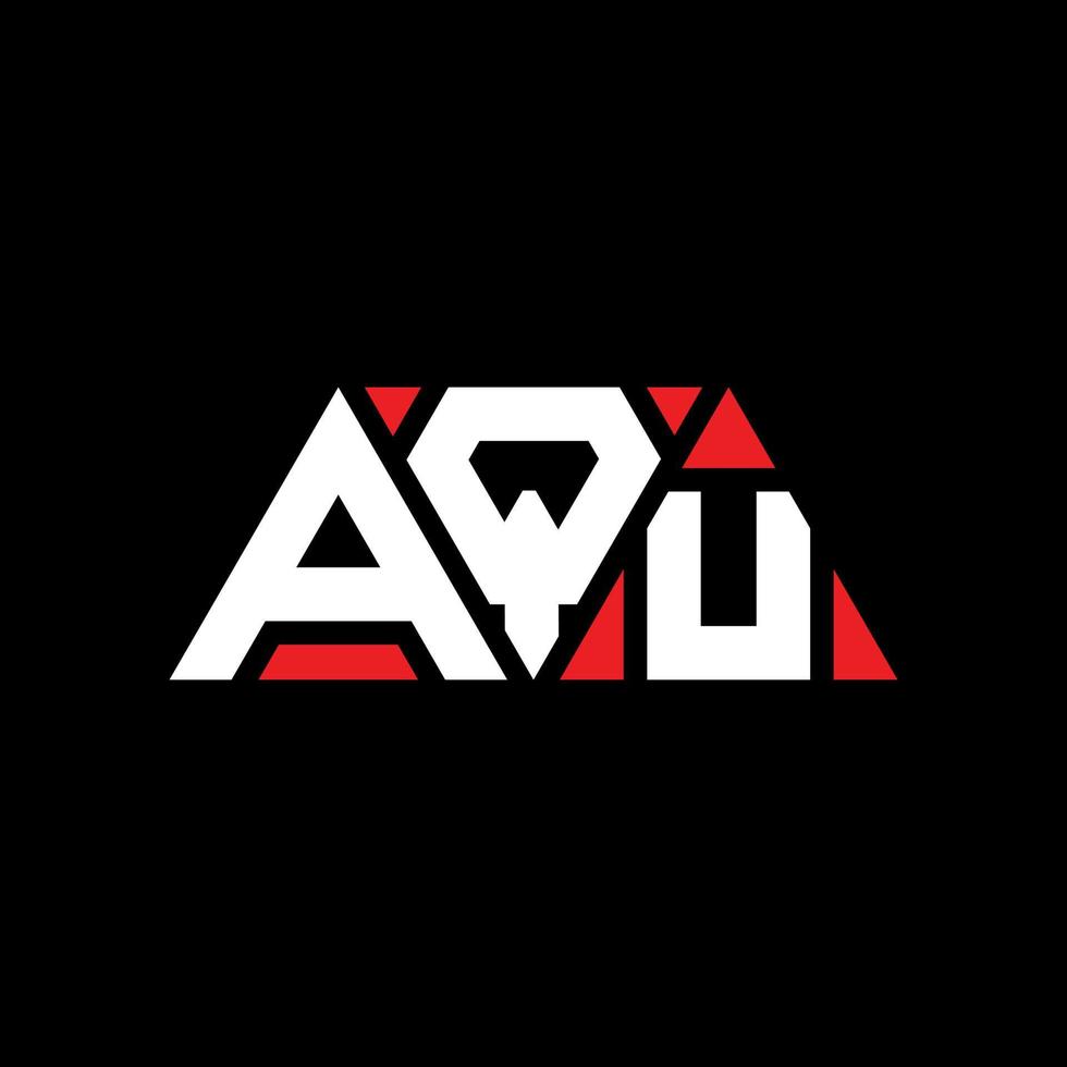 design del logo della lettera del triangolo aqu con forma triangolare. monogramma aqu triangolo logo design. modello di logo vettoriale triangolo aqu con colore rosso. logo triangolare aqu logo semplice, elegante e lussuoso. aqu